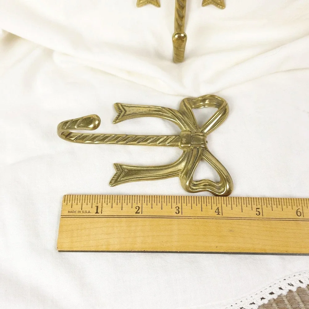 Set of 2 Vintage Brass Bow Wall Hooks House Of Lloyd Cottage, 4.5